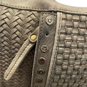 COPY - Authentic Milo Tan Crossbody Bag with Woven Texture and Zipper Closure
